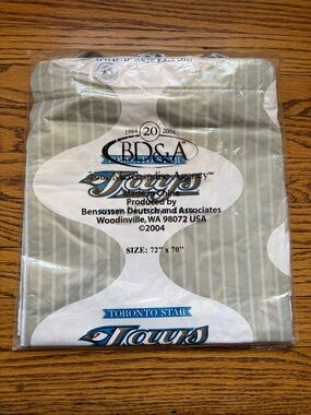 Toronto Blue Jays Shower Curtain- Gray & White Stripes includes Clips Never used